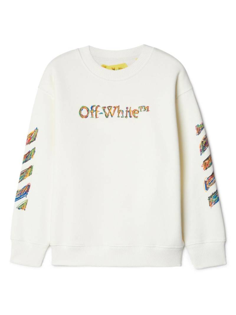 Off-White Kids Sweatshirt mit gezeichnetem Logo - Weiß von Off-White Kids