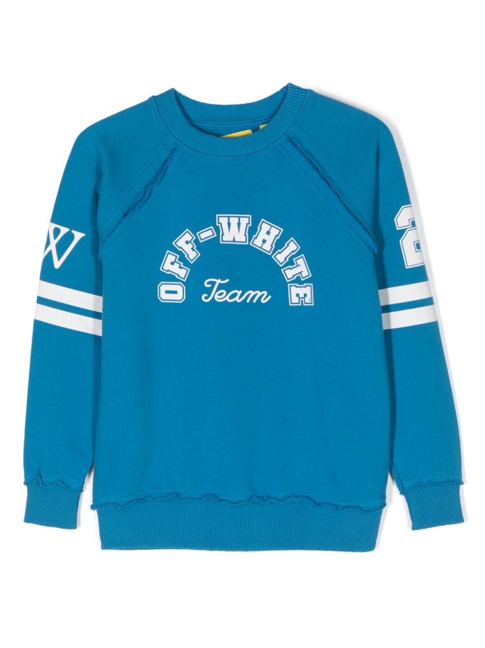 Off-White Kids Ungesäumtes Sweatshirt mit Logo-Print - Blau von Off-White Kids