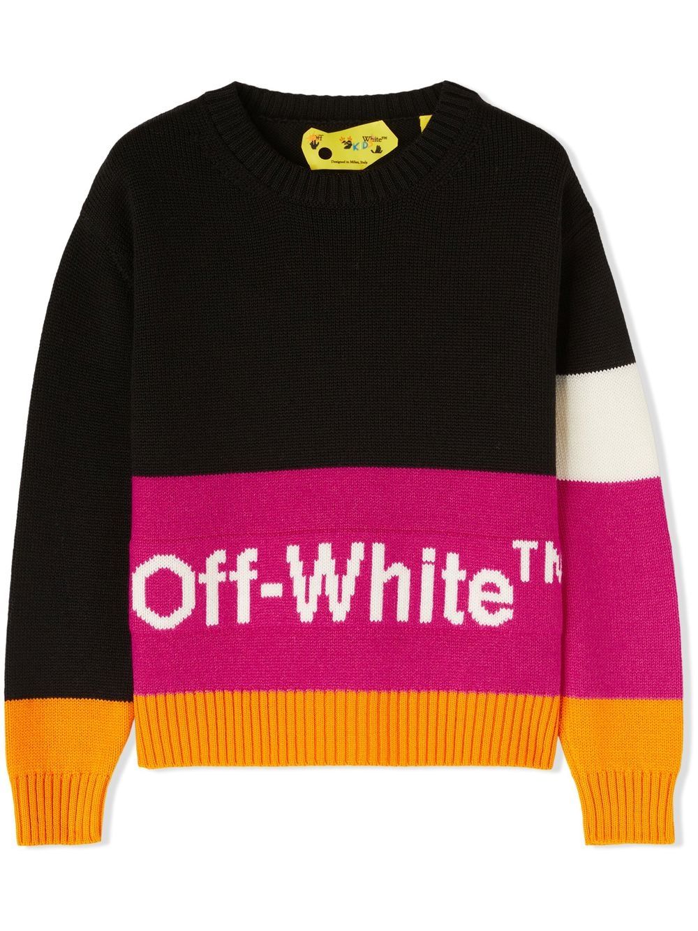 Off-White Kids Pullover in Colour-Block-Optik - Schwarz von Off-White Kids