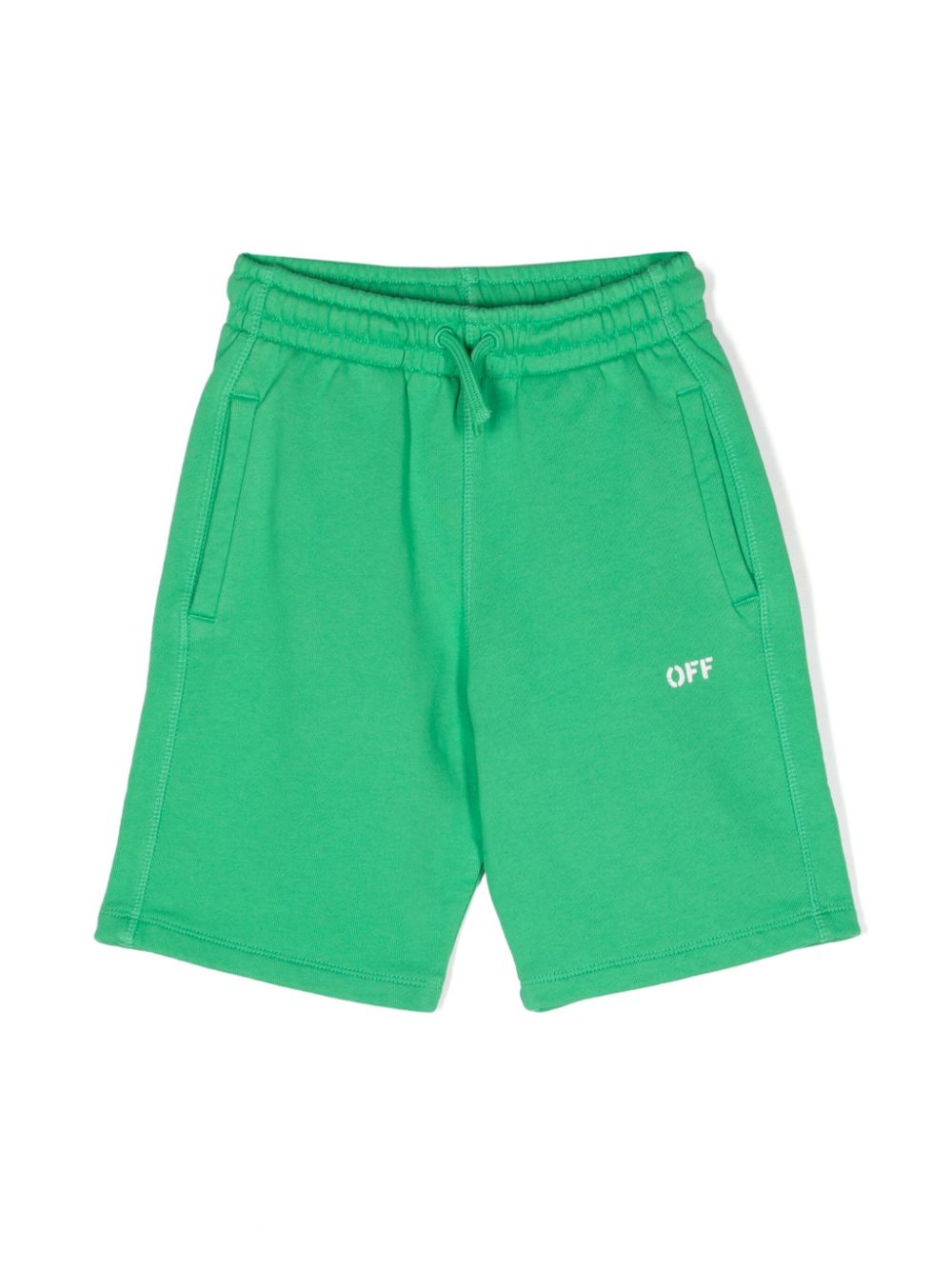 Off-White Kids Joggingshorts mit Logo-Print - Grün von Off-White Kids