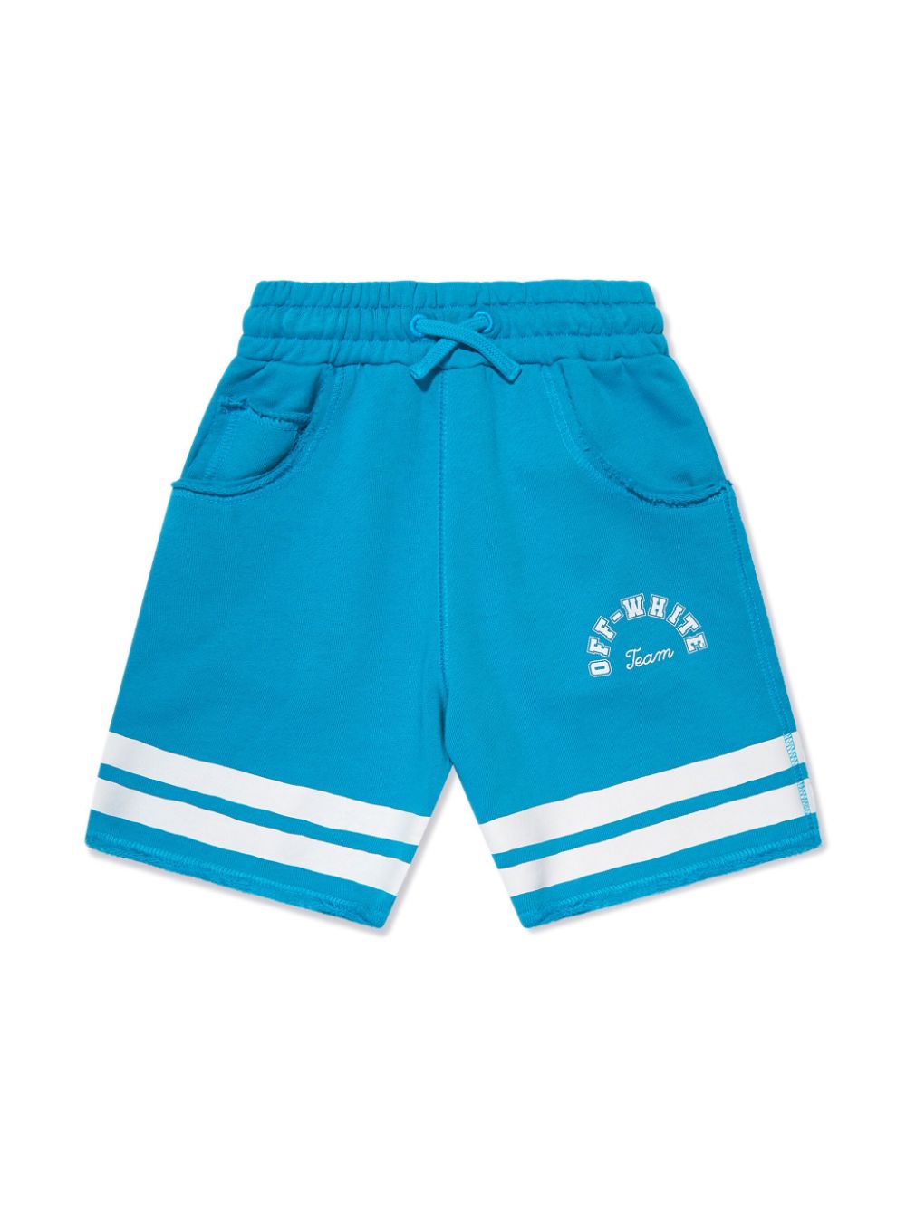 Off-White Kids Jersey-Shorts mit Logo-Print - Blau von Off-White Kids