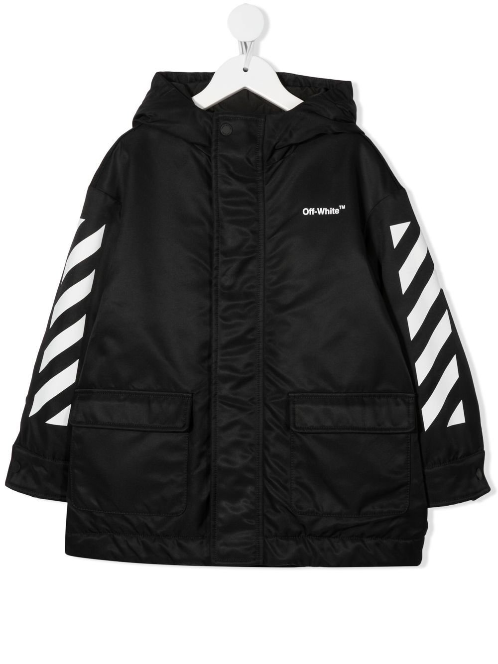 Off-White Kids Parka mit Logo-Print - Schwarz von Off-White Kids