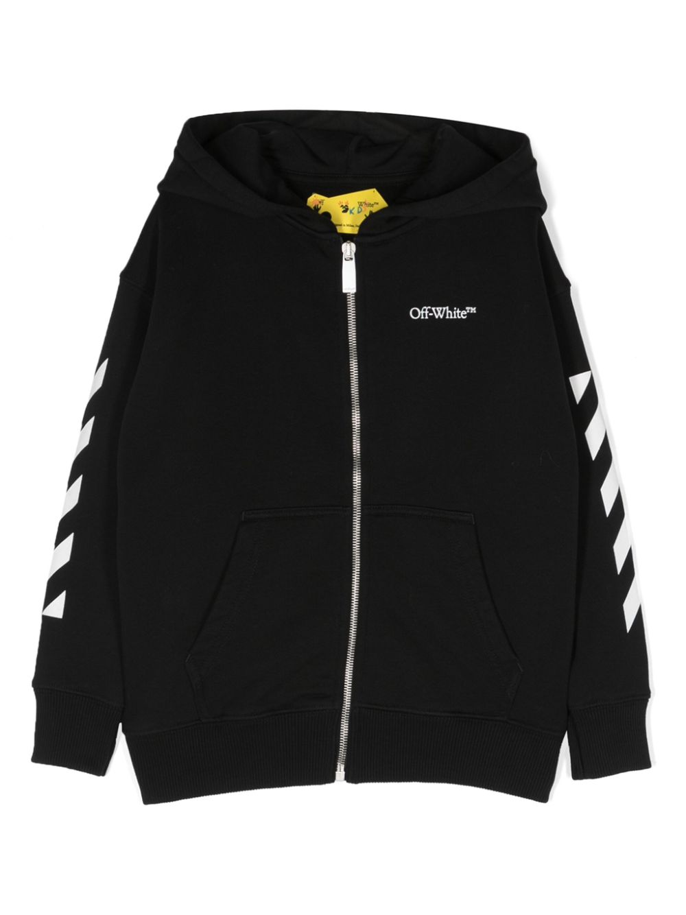 Off-White Kids Kapuzenjacke mit Logo-Print - Schwarz von Off-White Kids