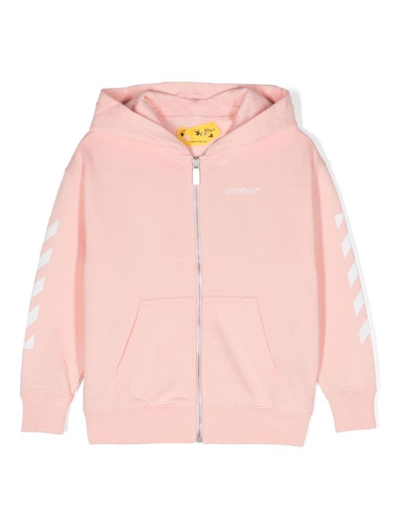 Off-White Kids Kapuzenjacke mit Logo-Print - Rosa von Off-White Kids