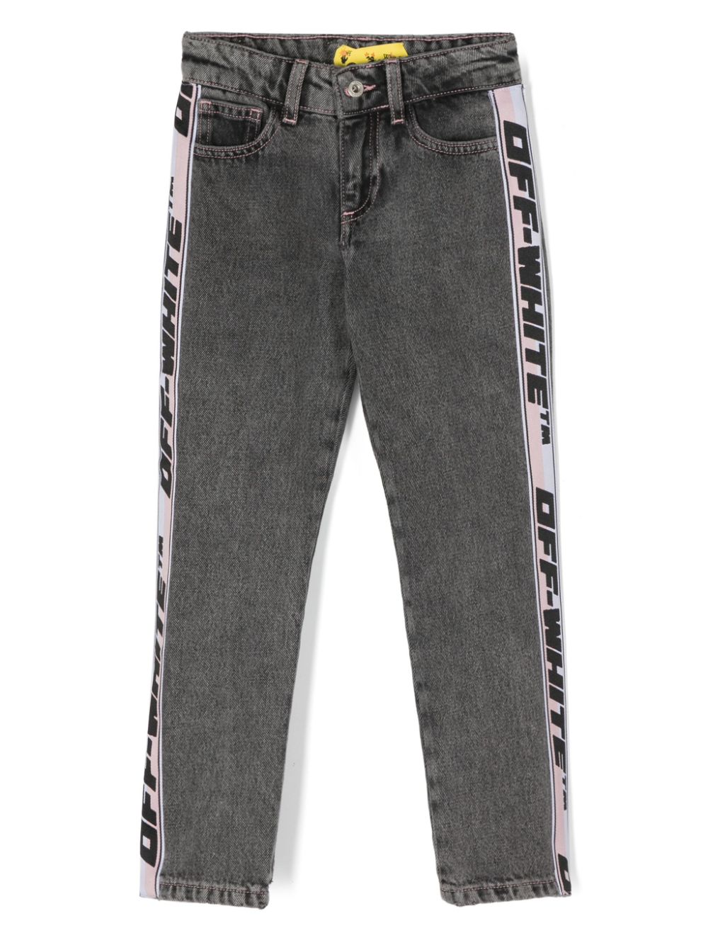 Off-White Kids Gerade Jeans mit Logo-Streifen - Grau von Off-White Kids