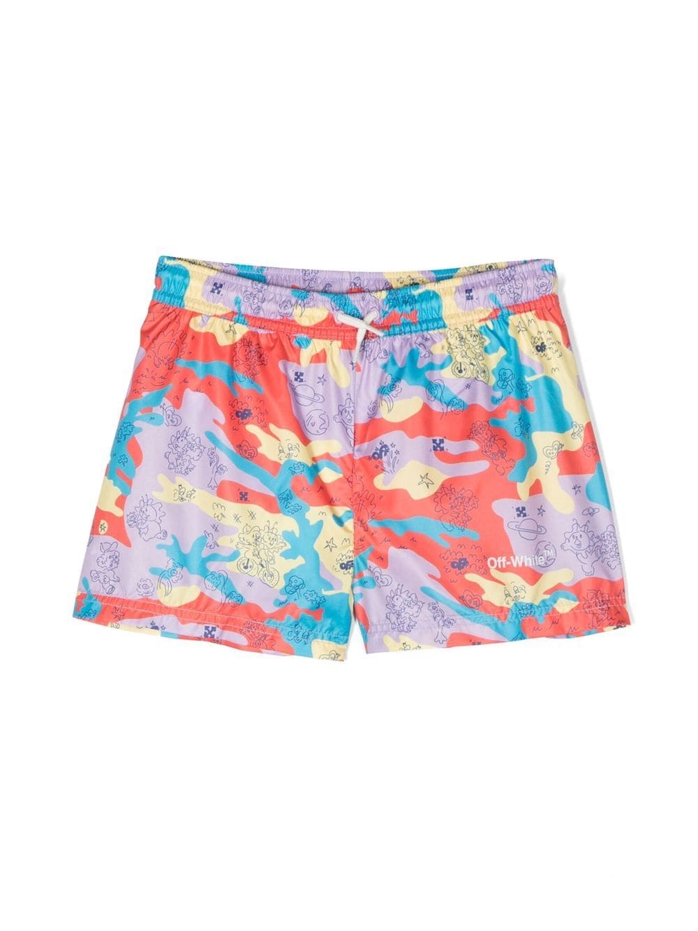 Off-White Kids Badeshorts mit Camouflage-Print - Mehrfarbig von Off-White Kids