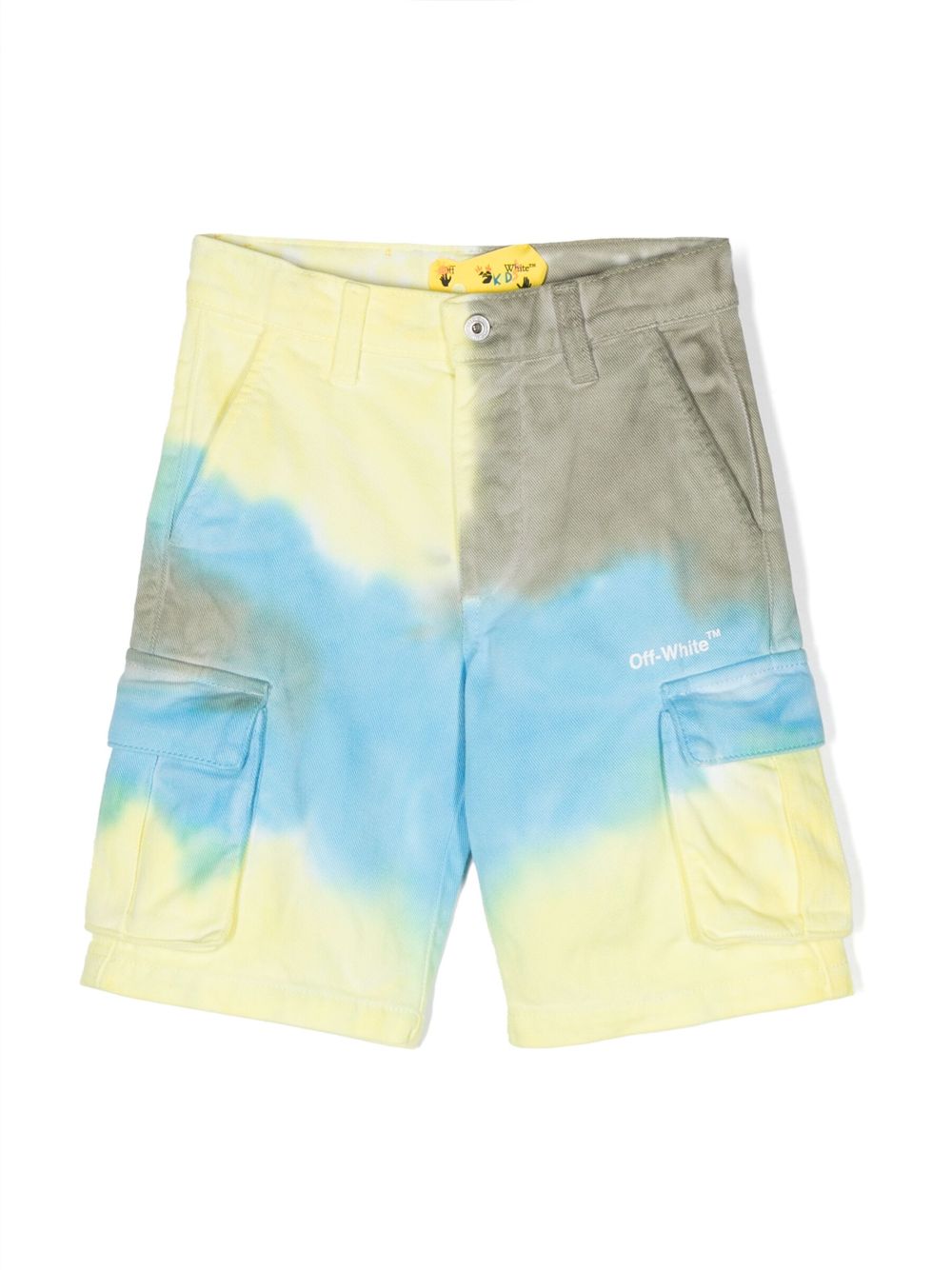 Off-White Kids Cargo-Shorts mit Batikmuster - Gelb von Off-White Kids