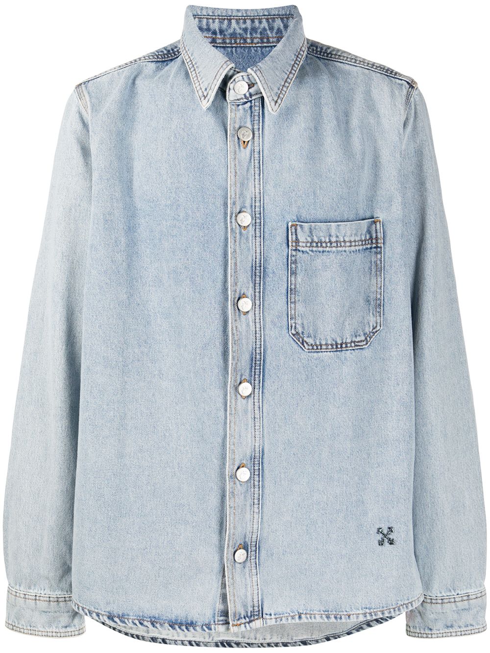 Off-White Jeanshemd mit Pfeilen - Blau von Off-White