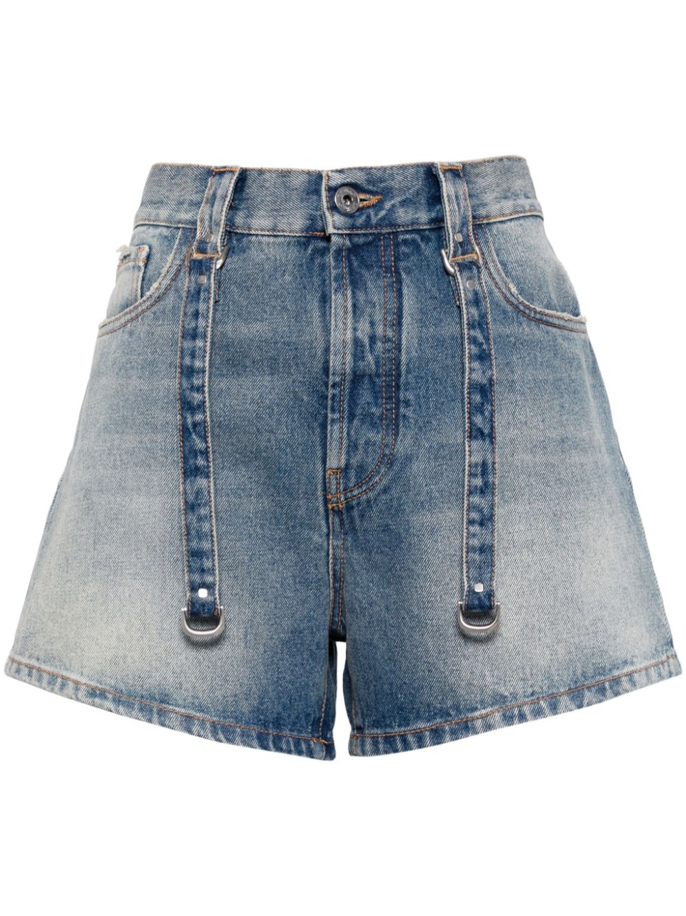 Off-White Ausgeblichene Jeans-Shorts - Blau von Off-White