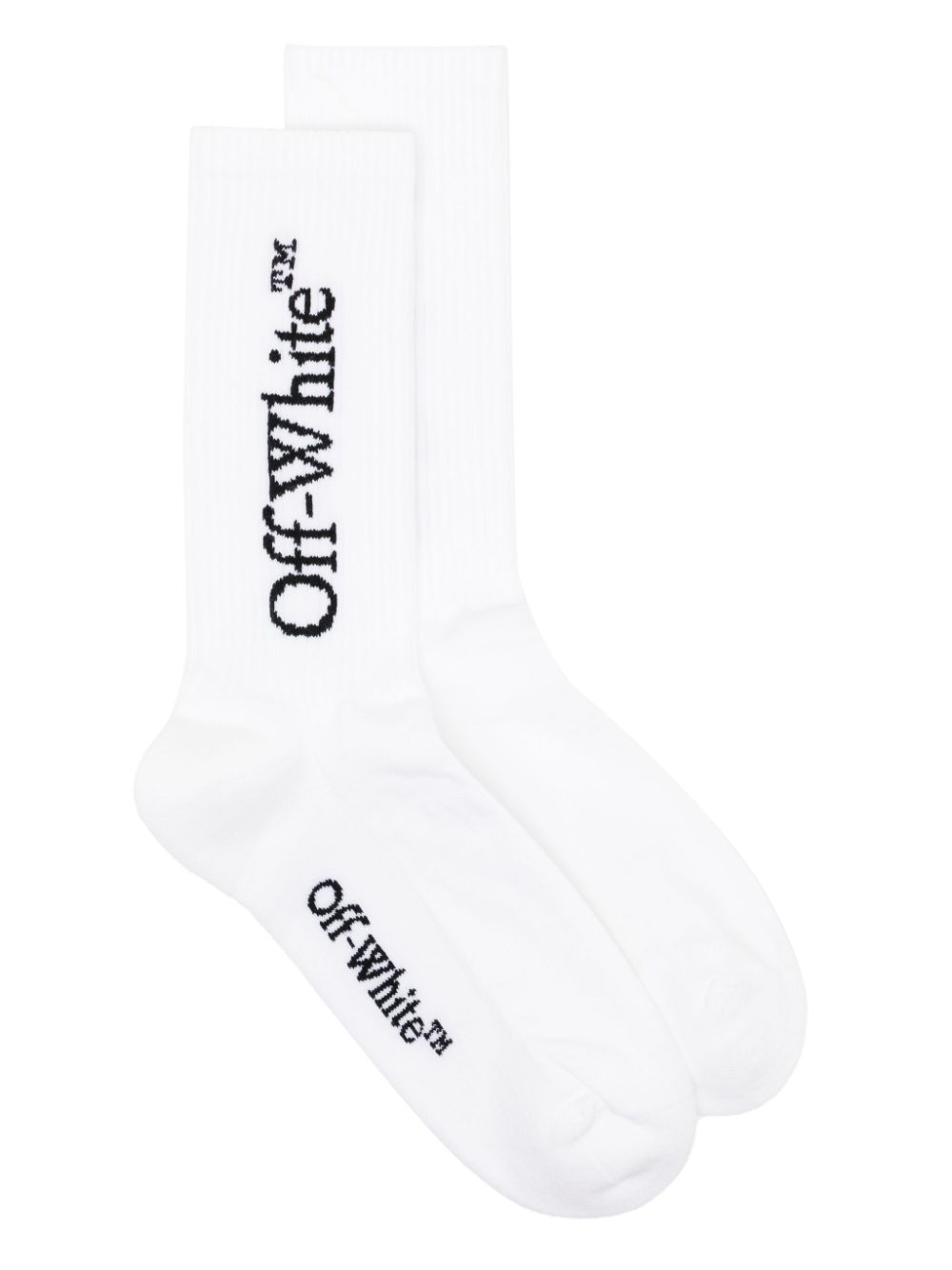 Off-White Bookish Socken mit Logo-Intarsie - 0110 WHITE BLACK von Off-White