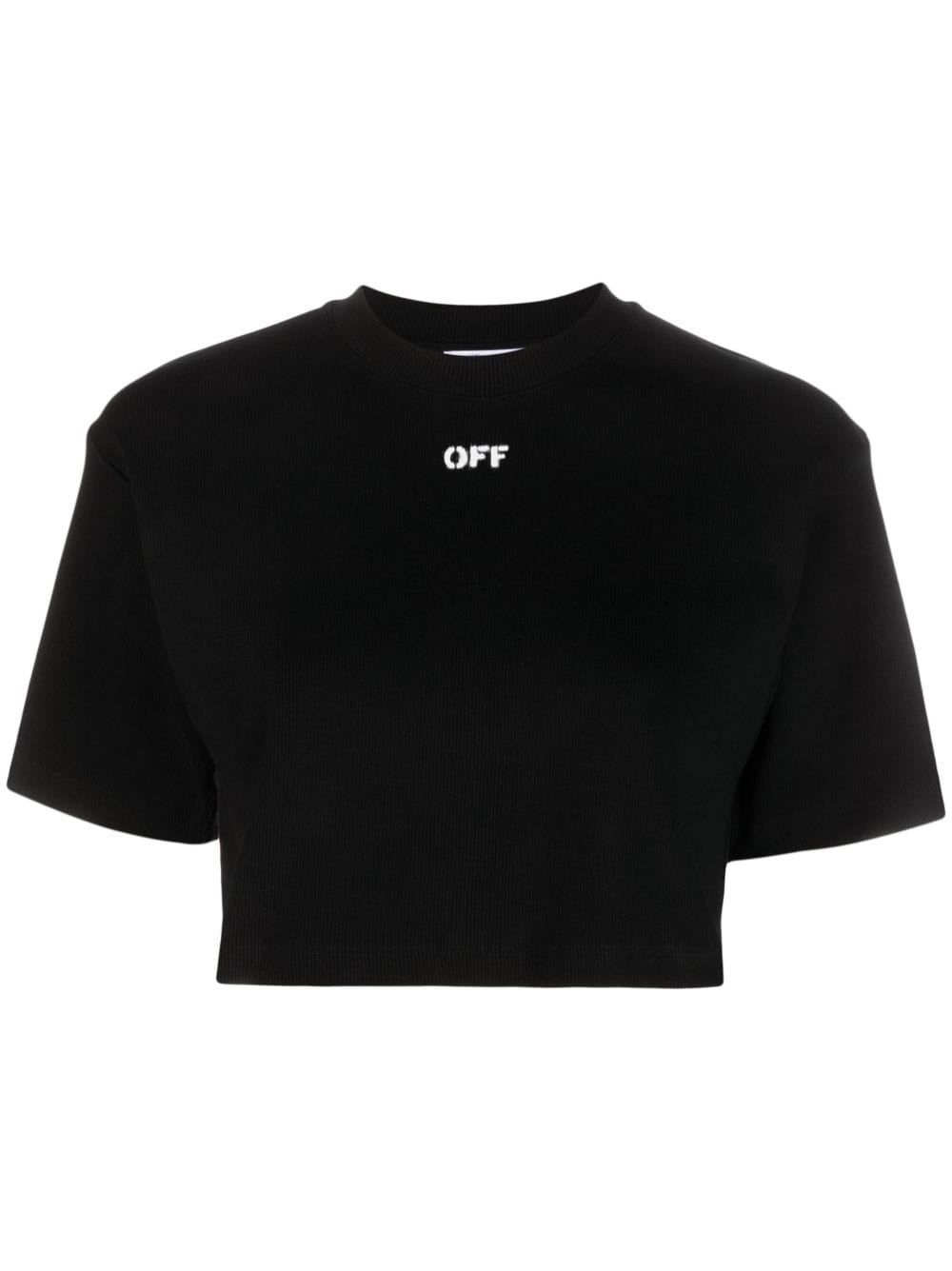 Off-White Cropped-T-Shirt mit Logo - Schwarz von Off-White