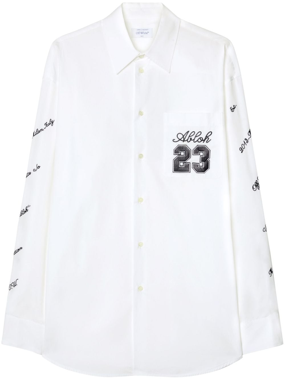 Off-White Hemd mit Logo-Stickerei - Weiß von Off-White