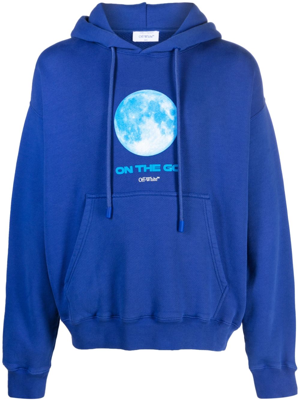 Off-White Hoodie aus Bio-Baumwolle mit Mond-Print - Blau von Off-White