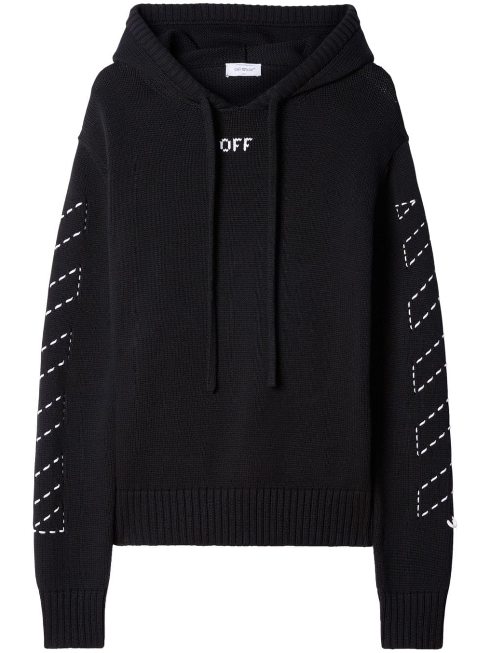 Off-White Hoodie mit diagonalen Streifen - Schwarz von Off-White