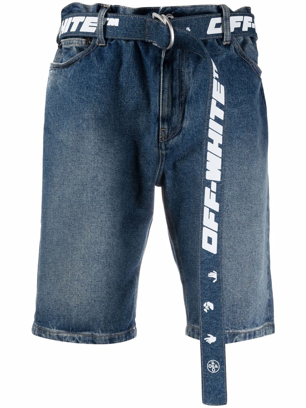 Off-White Jeans-Shorts mit Gürtel - Blau von Off-White