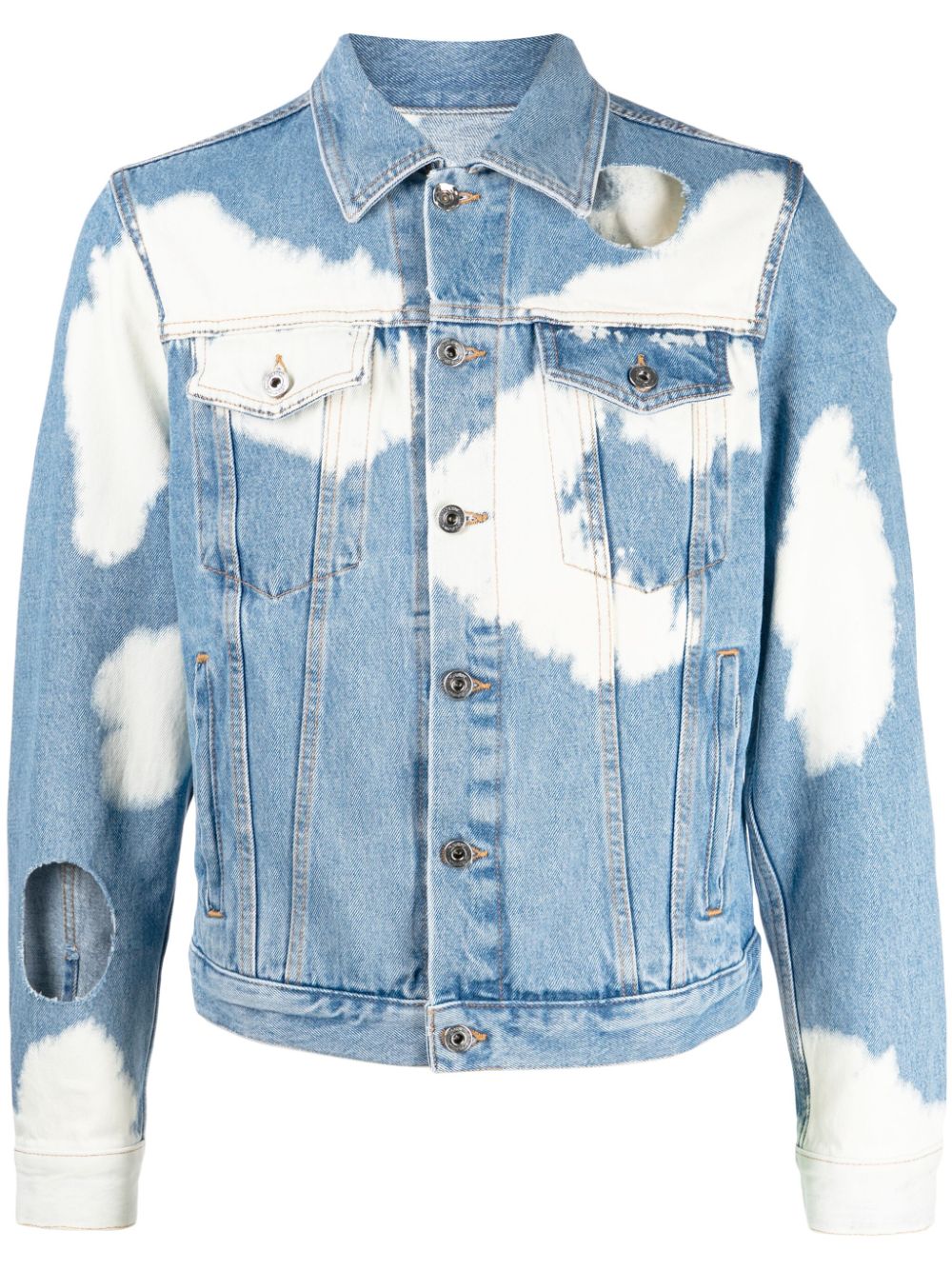 Off-White Jeansjacke mit Bleach-Effekt - Blau von Off-White