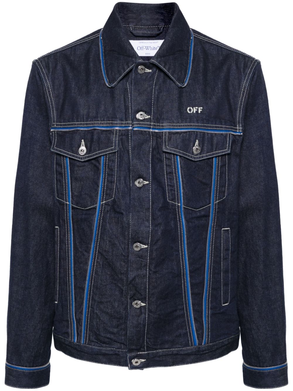 Off-White Jeansjacke mit Reißverschlussdetail - Blau von Off-White