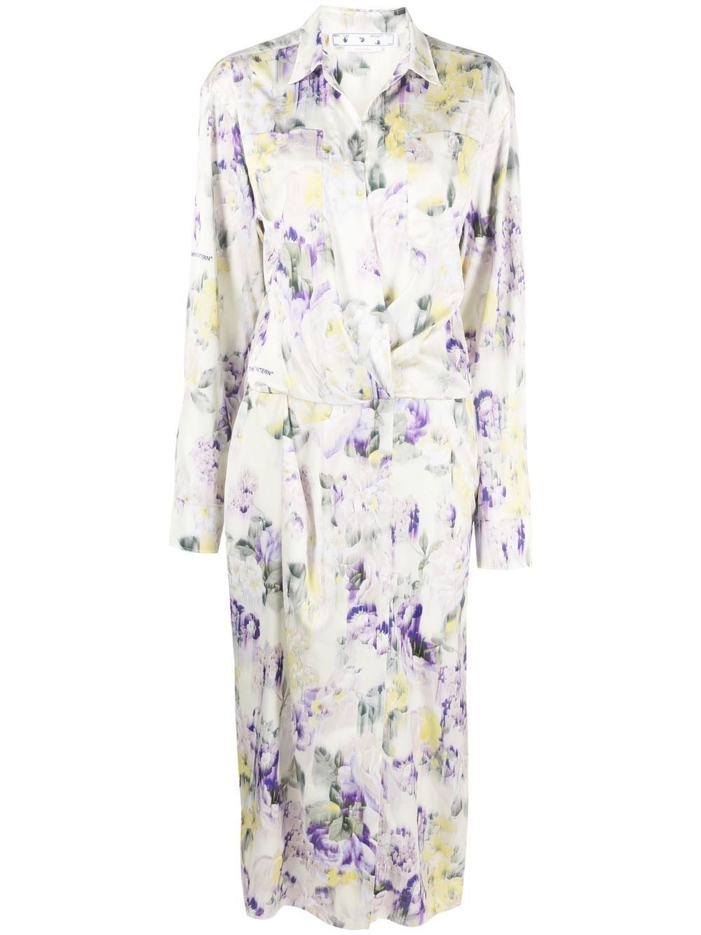 Off-White Kleid mit Blumen-Print - Grün von Off-White