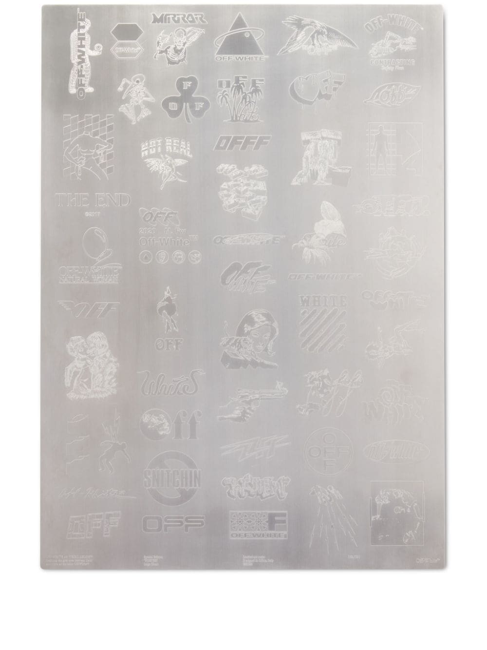 Off-White Logic Metallblech mit Print - Silber von Off-White