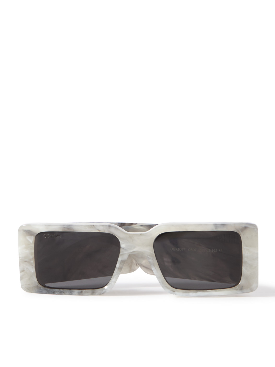 Off-White - Milano Square-Frame Marbled Acetate Sunglasses - Men - Gray von Off-White