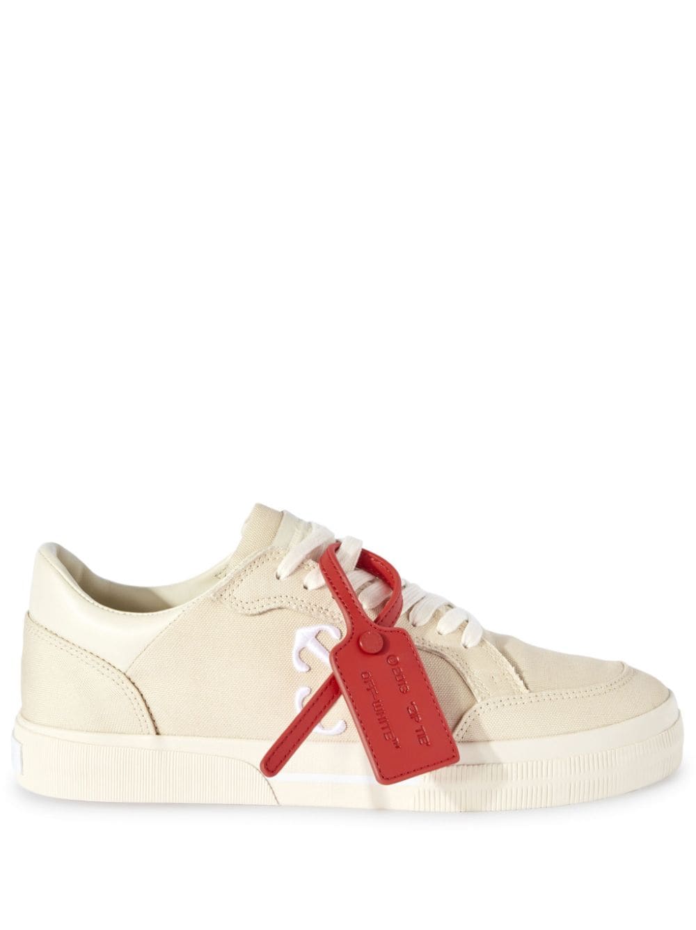 Off-White Vulcanized Canvas-Sneakers mit Kontrastetikett - Nude von Off-White