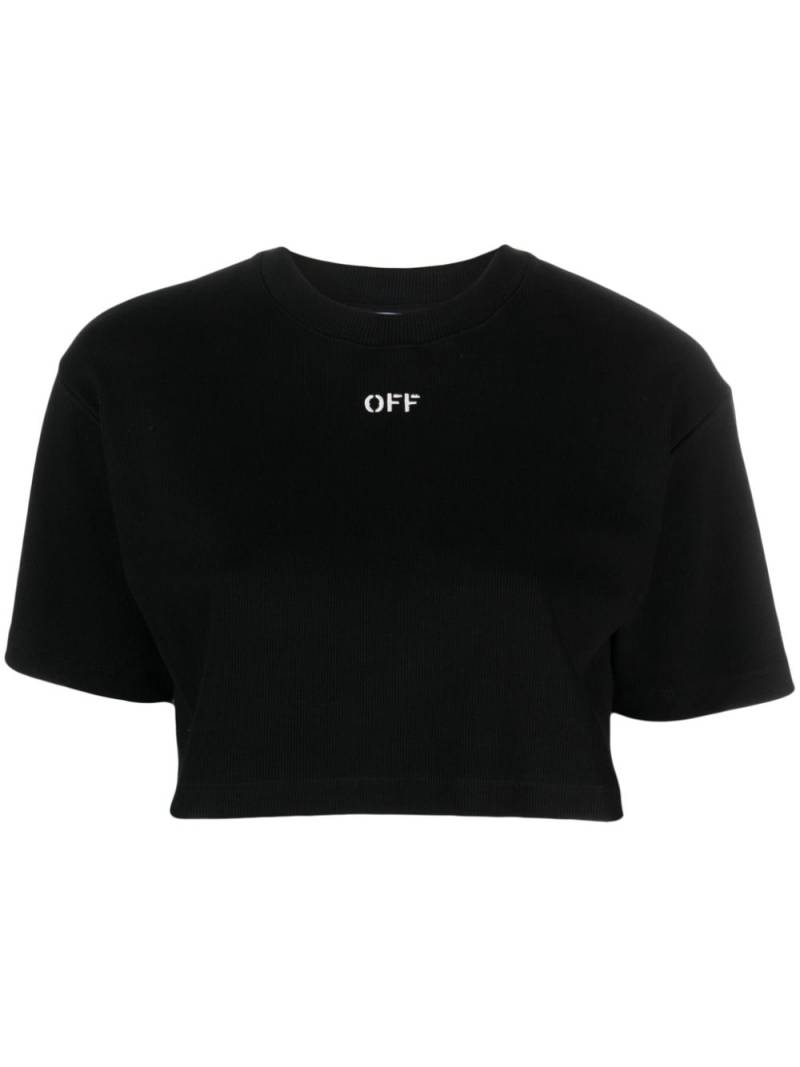 Off-White Off-Stamp Cropped-T-Shirt - Schwarz von Off-White