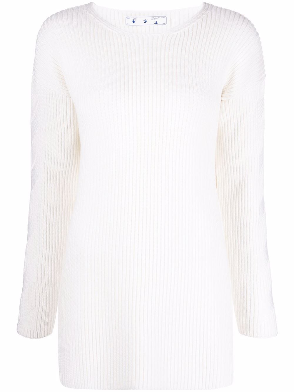 Off-White Pullover aus geripptem Strick - Weiß von Off-White