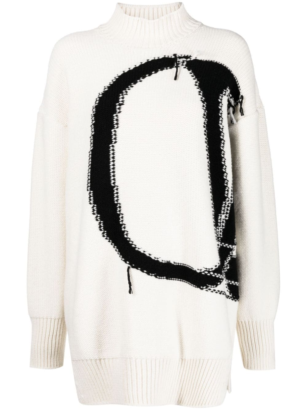 Off-White Pullover mit Intarsien-Logo - Weiß von Off-White