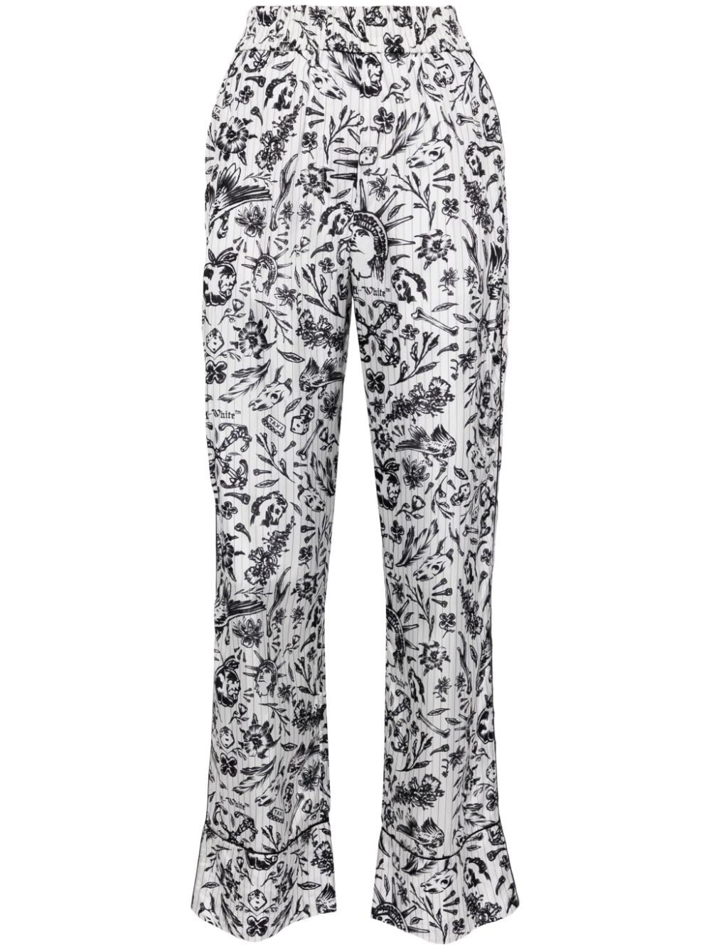 Off-White Pyjamahose mit Tattoo-Print - Weiß von Off-White