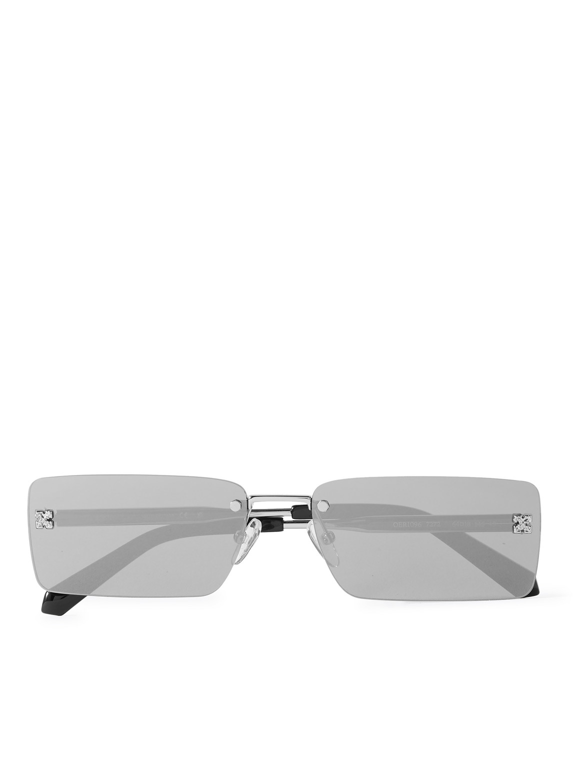Off-White - Riccione Rectangle-Frame Silver-Tone Sunglasses - Men - Silver von Off-White