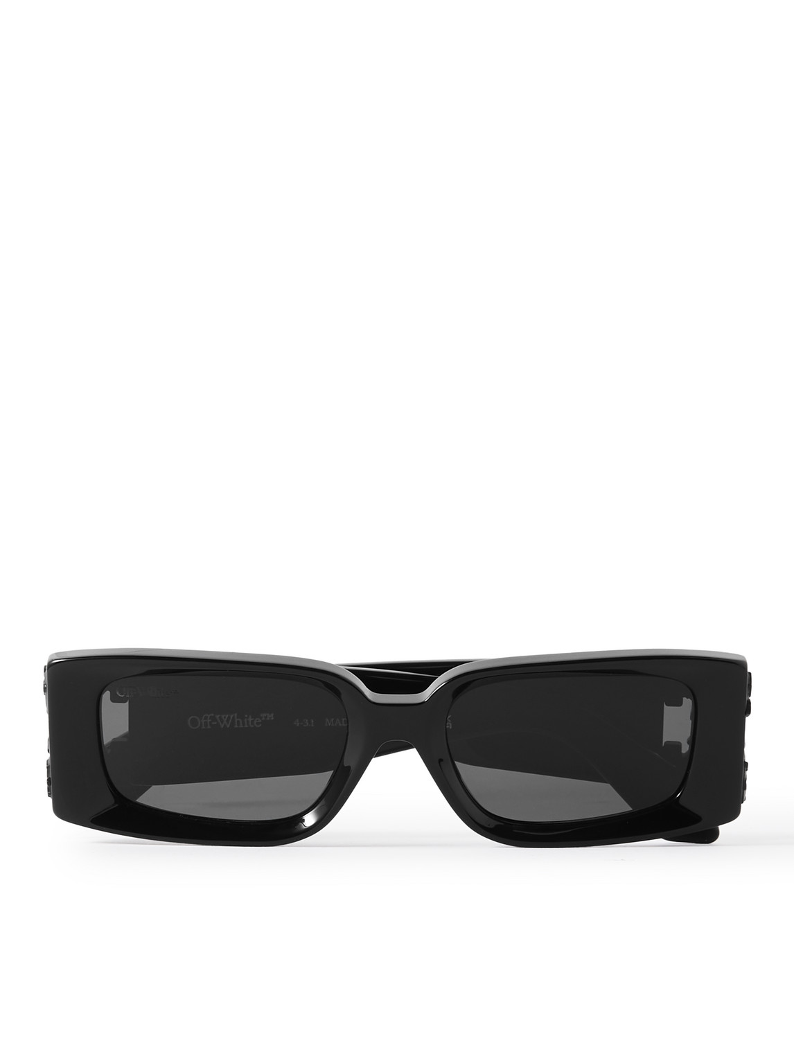 Off-White - Roma Logo-Embellished Rectangular-Frame Acetate Sunglasses - Men - Black von Off-White