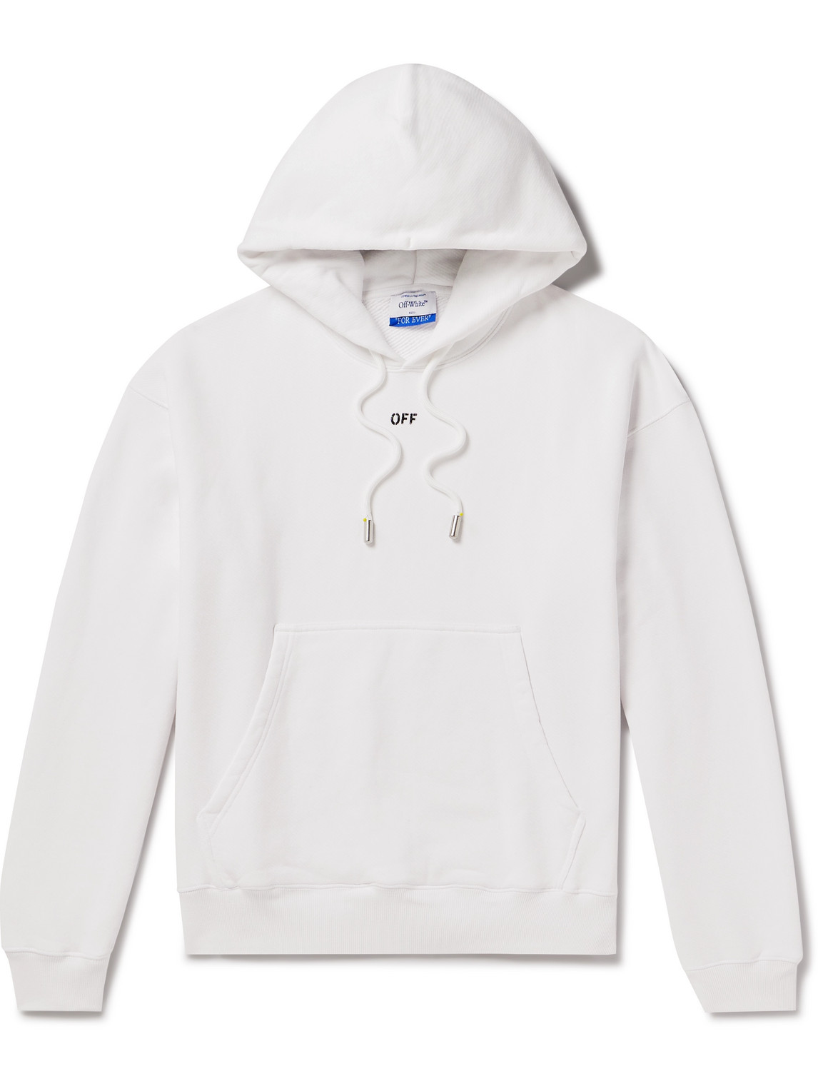 Off-White - Skate Logo-Print Cotton-Jersey Hoodie - Men - White - XL von Off-White