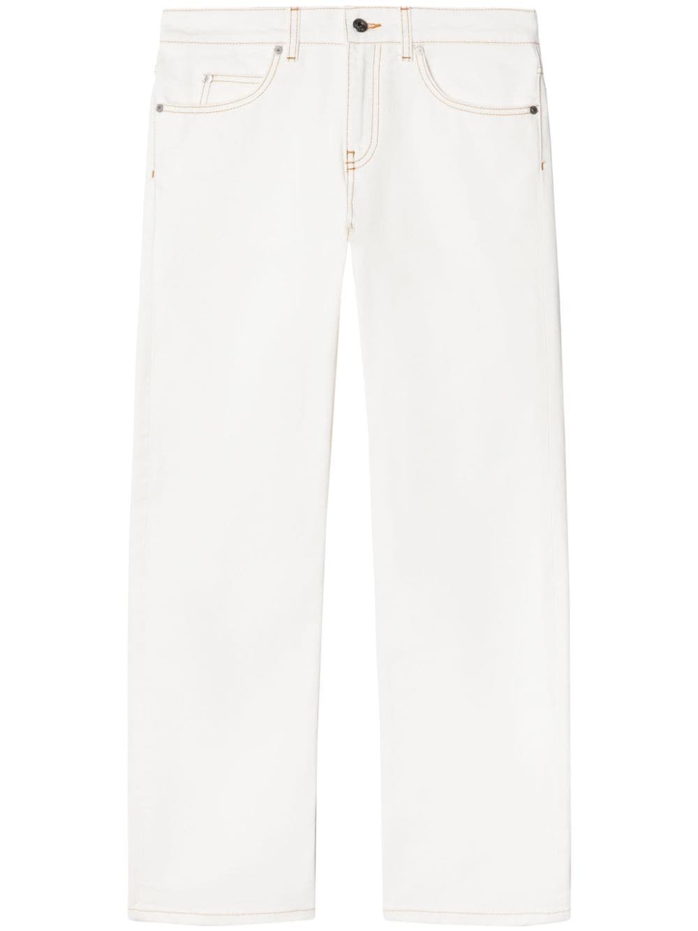 Off-White Straight-Leg-Jeans mit Kontrastnaht - Weiß von Off-White