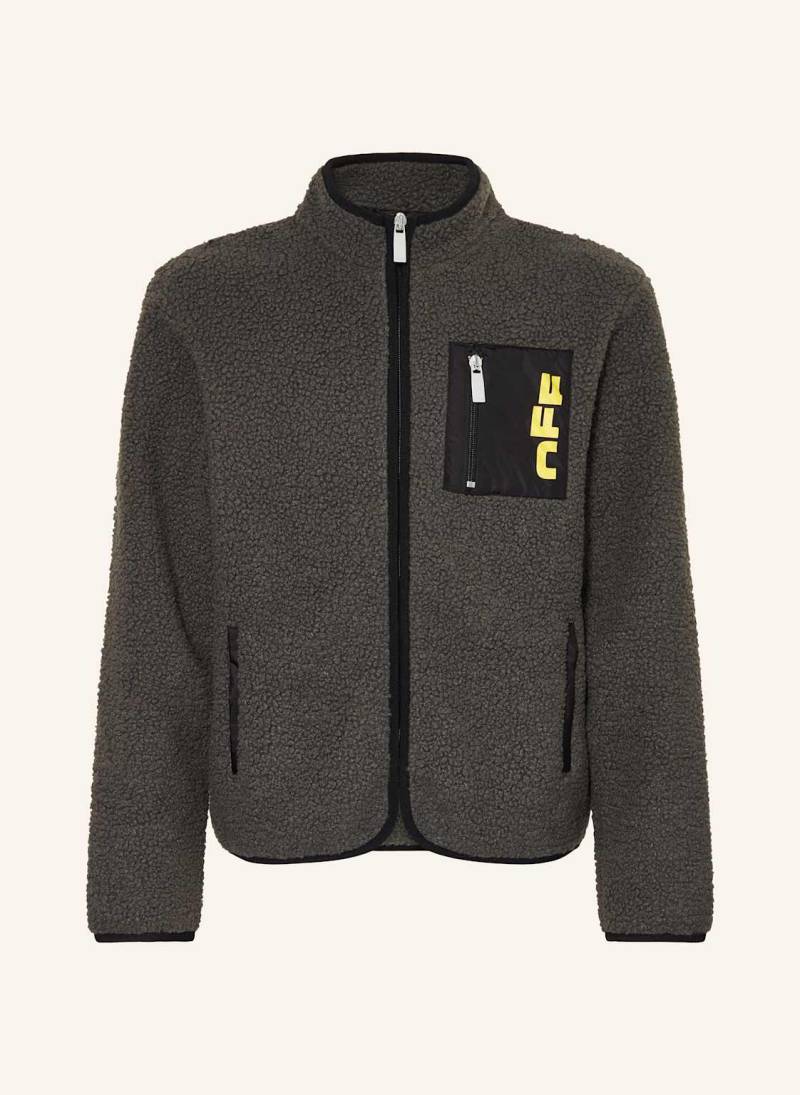 Off-White Teddyfell-Jacke grau von Off-White