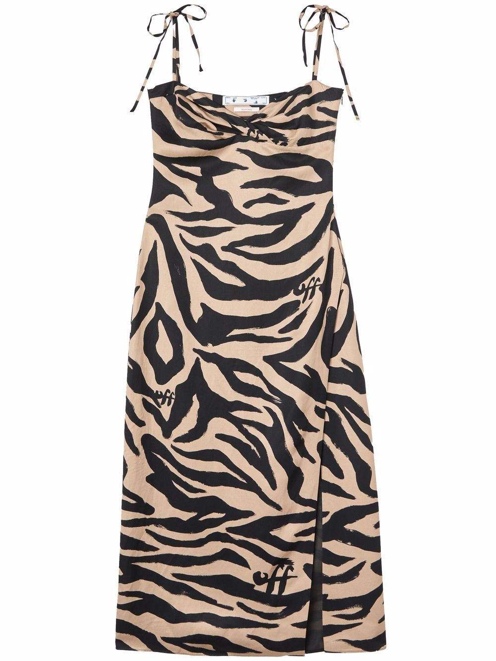 Off-White Kleid mit Zebra-Print - Nude von Off-White