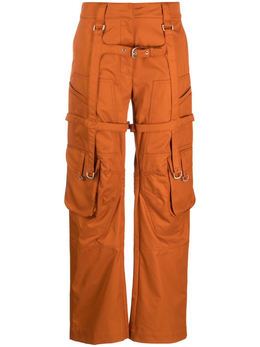 Off-White Cropped-Hose mit Schnallen - Orange von Off-White