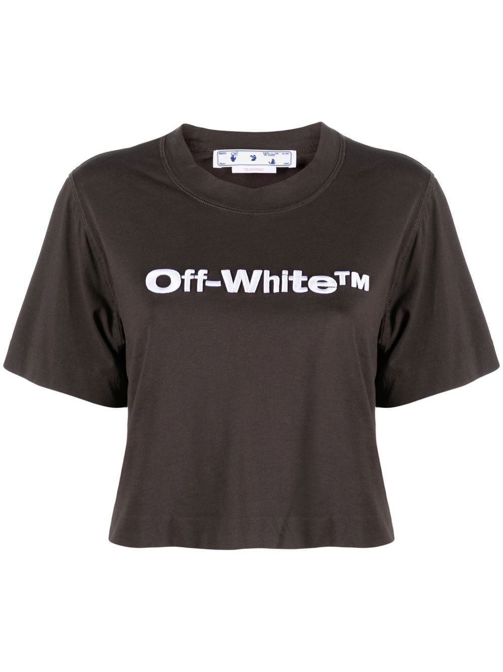 Off-White Cropped-T-Shirt mit Logo - Schwarz von Off-White