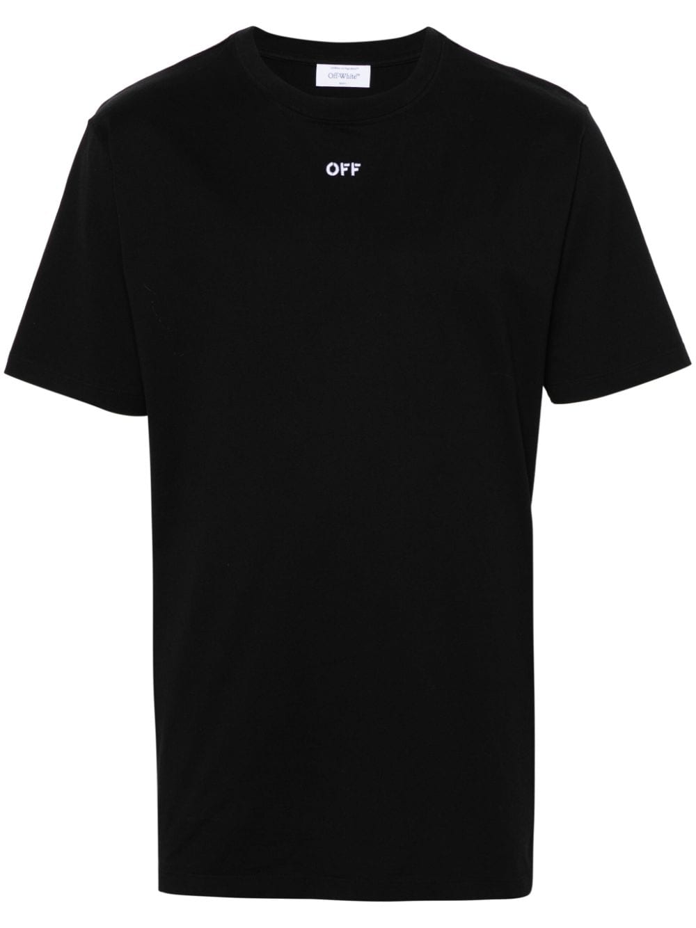 Off-White T-Shirt mit Logo-Stickerei - Schwarz von Off-White