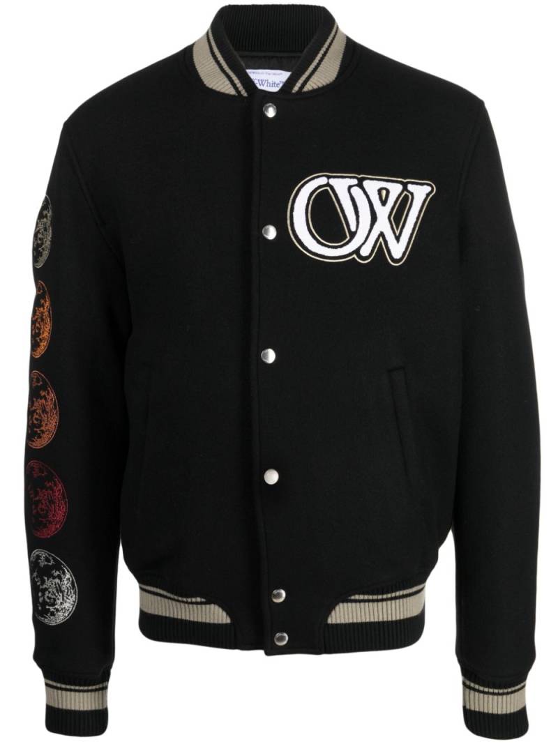 Off-White Bomberjacke mit Logo-Patch - Schwarz von Off-White