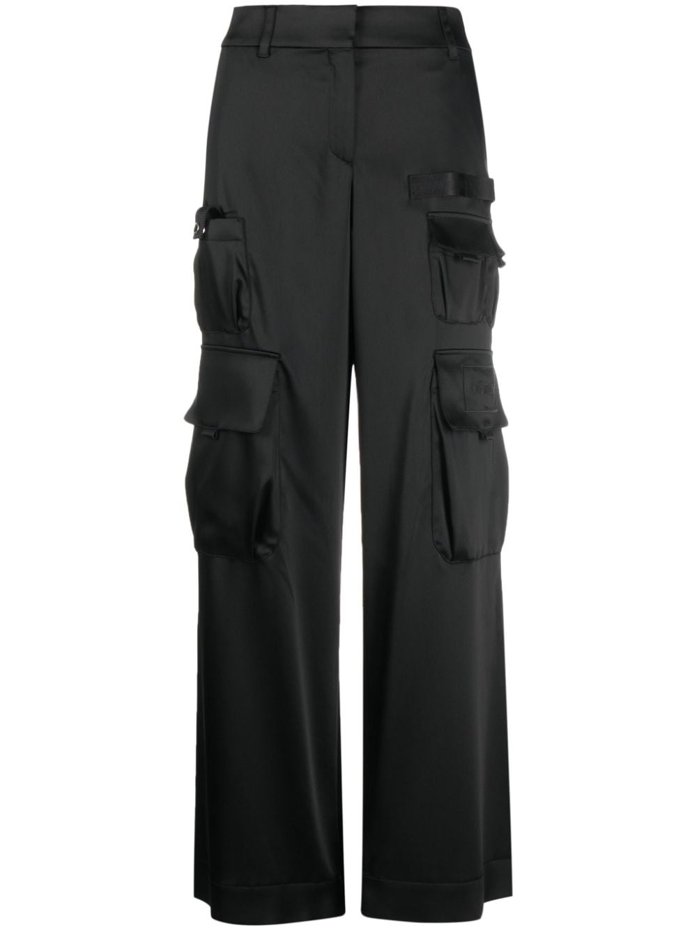 Off-White Cargohose aus Satin - Schwarz von Off-White