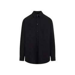 Schwarzes Off-white Baumwoll-wollhemd Mit Logo-patch von Off-White