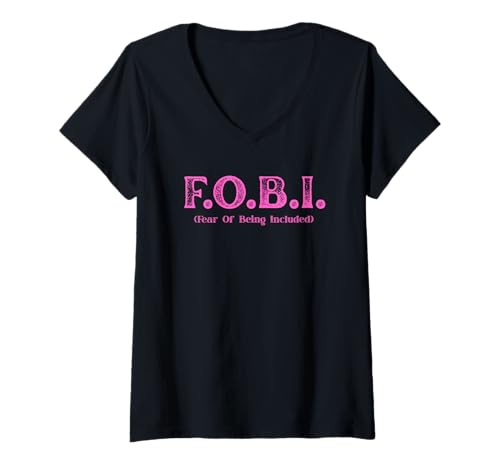 Damen FOBI Fear of Being Include, lustig introvertiert T-Shirt mit V-Ausschnitt Damen FOBI Fear of Being Include, lustig introvertiert T-Shirt mit V-Ausschnitt von Off-grid living funny designs