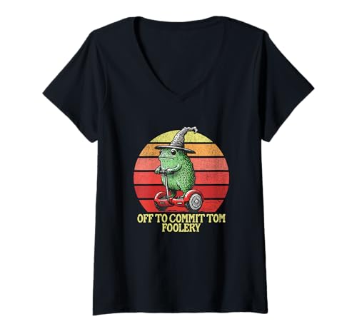 Damen Auf zum Commit Tom Foolery Retro Fun T-Shirt mit V-Ausschnitt Damen Auf zum Commit Tom Foolery Retro Fun T-Shirt mit V-Ausschnitt von Off to Commit Tom Foolery Humor Tee Kids