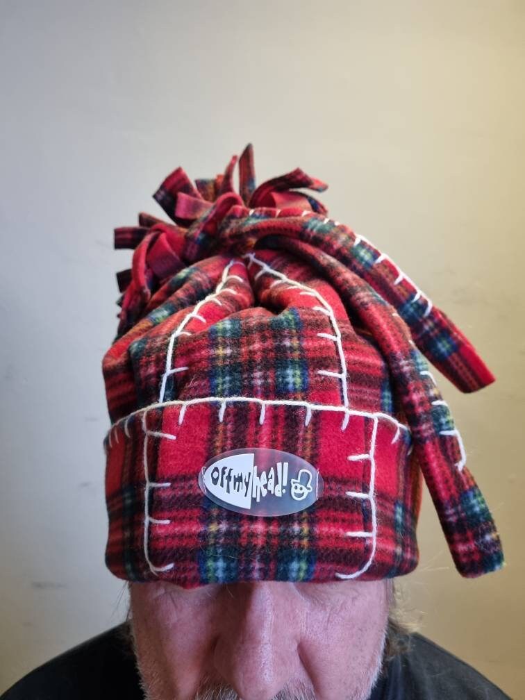 Original Off My Head Hat Tartan Fleece-Hut Mit Decken Stitch Detail Doppel Fleece-Fleece-Krawatte Yop Hut-Off Hüte von OffMyHeadHats
