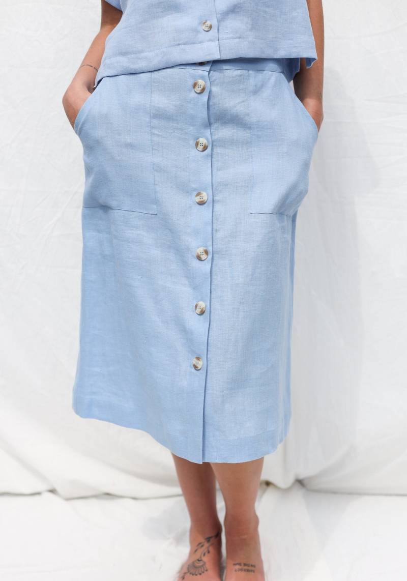 Lässiger Leinenrock in A-Linie Auson Kleidung von OffOn