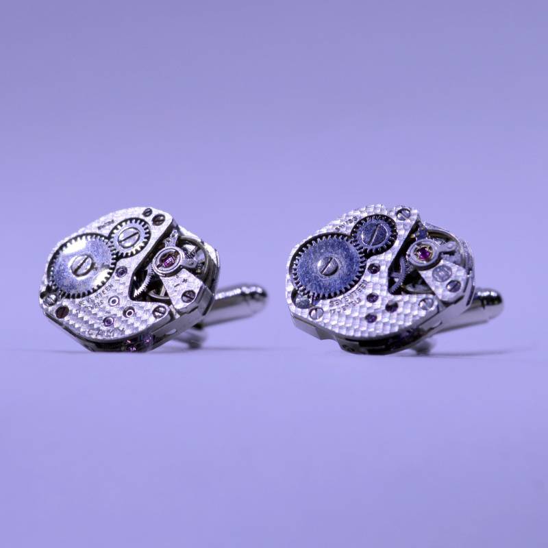 Atemberaubende Ovale Manschettenknöpfe Mit Uhrwerk, Ein Ideales Geschenk Für Eine Hochzeit, Einen Geburtstag Oder Jubiläum von OffTheCuff2010