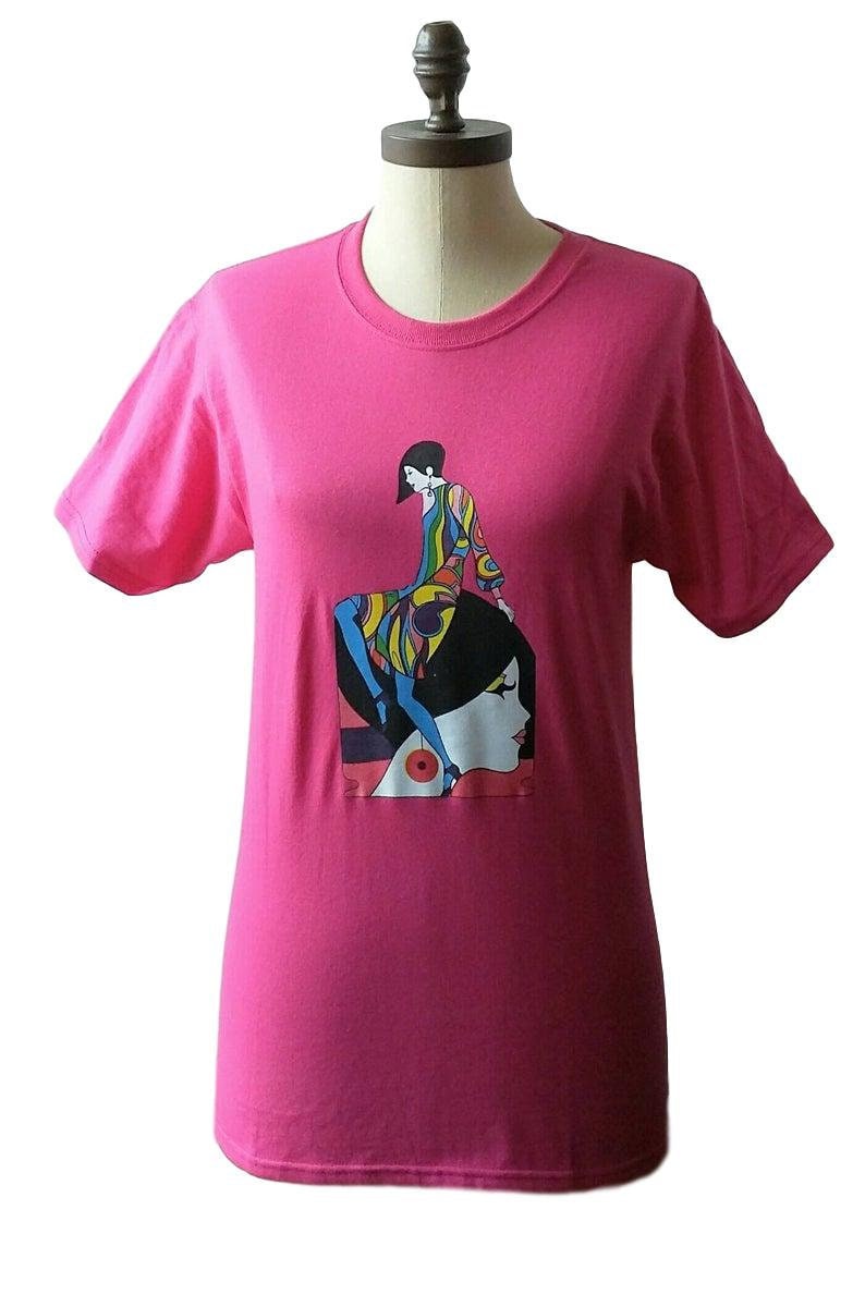 Hot Pink Mod T-Shirt, 60Er Jahre Fashion Print, Damen S, S Hot Pink Mod T-Shirt, 60Er Jahre Fashion Print, Damen S, S von OffbeatAvenue