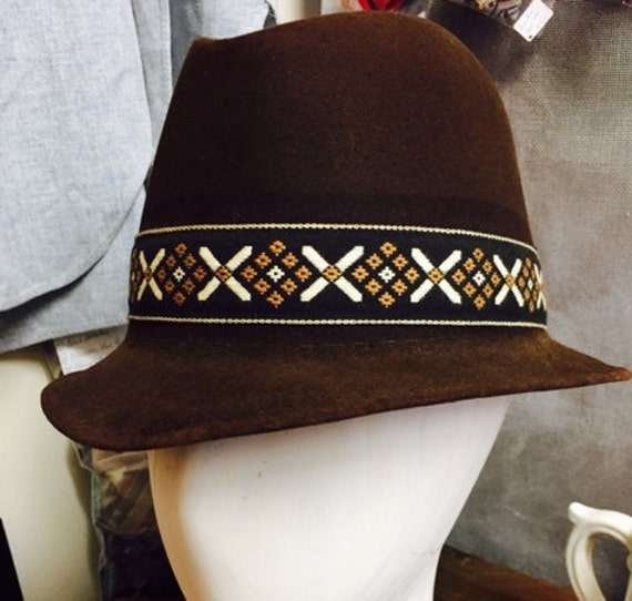 Vintage Henry Der Hutmacher Fedora, Schokoladenbrauner Filz Mit Band, 1950Er-60Er Jahre von OffbeatAvenue