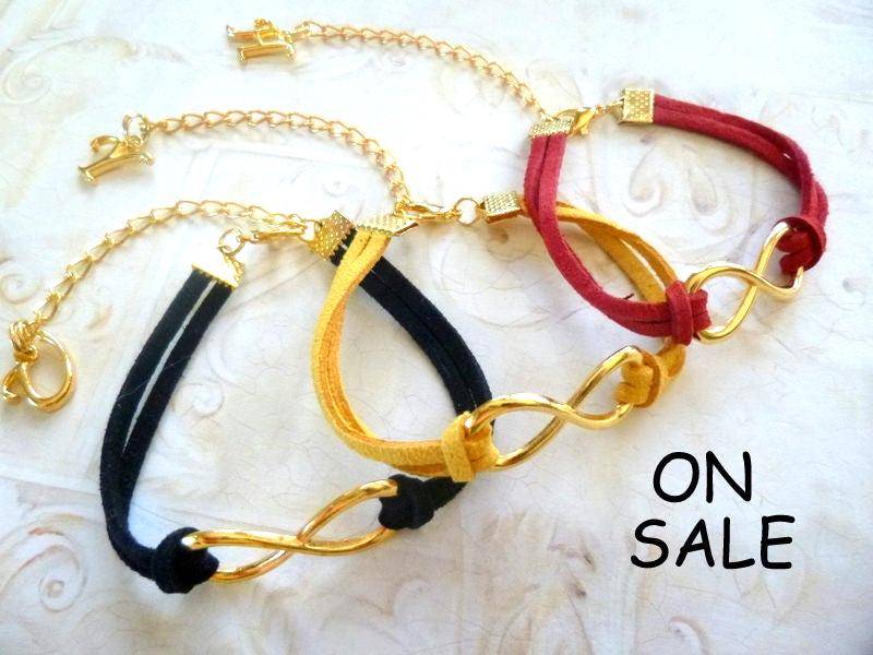 Personalisiertes Infinity Armband Antikes Goldton, Zinklegierung | 3Er Set, B13 von OffbeatJewelry2