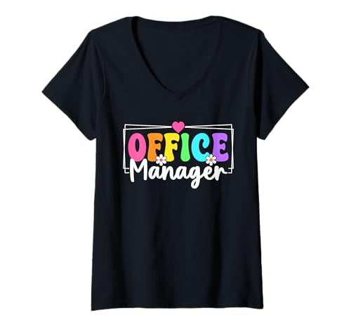Damen Büroleiter, Schulanfang, Lehrer, Schüler T-Shirt mit V-Ausschnitt Damen Büroleiter, Schulanfang, Lehrer, Schüler T-Shirt mit V-Ausschnitt von Office Manager First Day of School